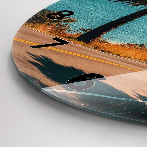 Kerek fali üvegóra Pálmafák Malibuban