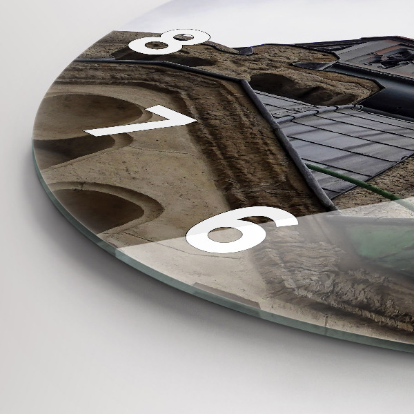 Kerek fali üvegóra Szűz Mária szobra Lyonban