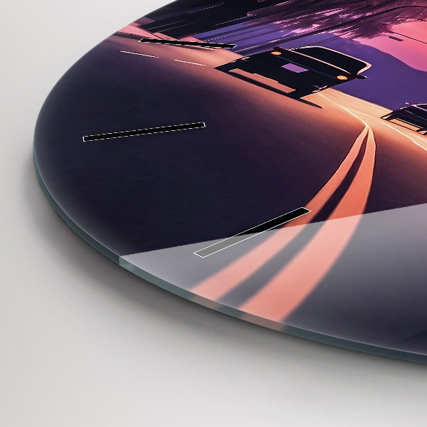 Kerek fali üvegóra Naplemente LA-ban