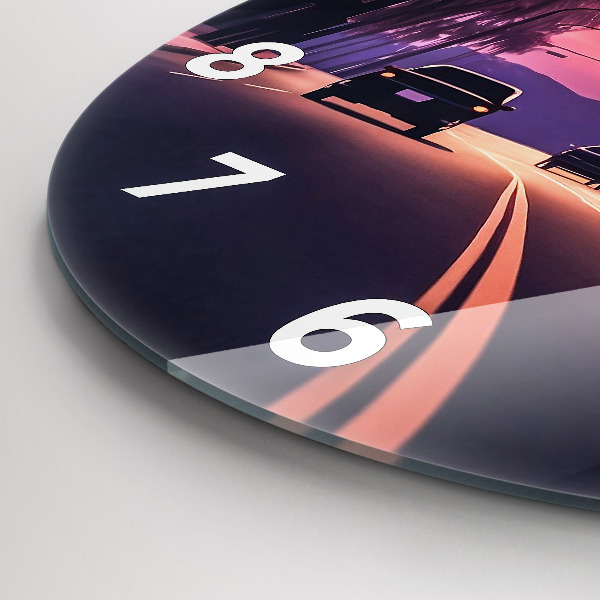 Kerek fali üvegóra Naplemente LA-ban