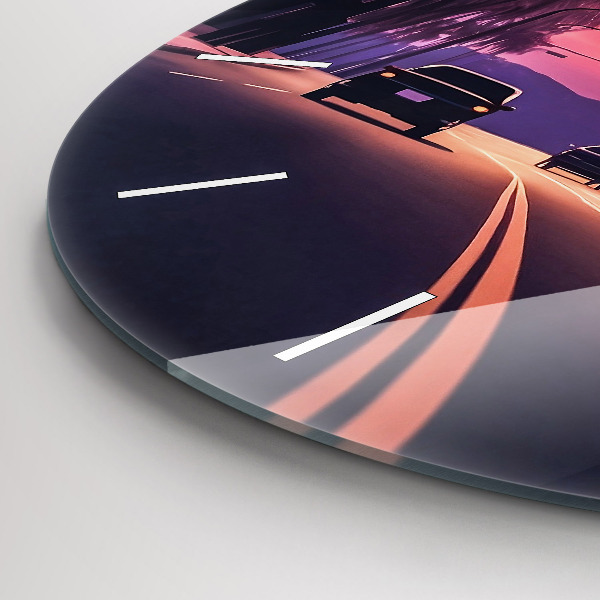 Kerek fali üvegóra Naplemente LA-ban