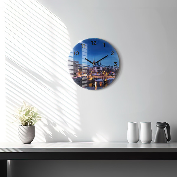 Kerek fali üvegóra Panoráma Pilsen városára