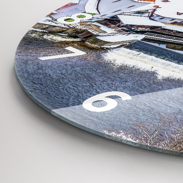 Kerek fali üvegóra Panoráma a városra télen