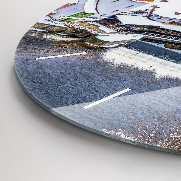 Kerek fali üvegóra Panoráma a városra télen