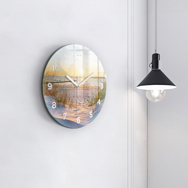 Kerek fali üvegóra Naplemente a tenger felett