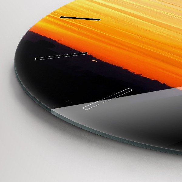 Kerek fali üvegóra Épület és naplemente