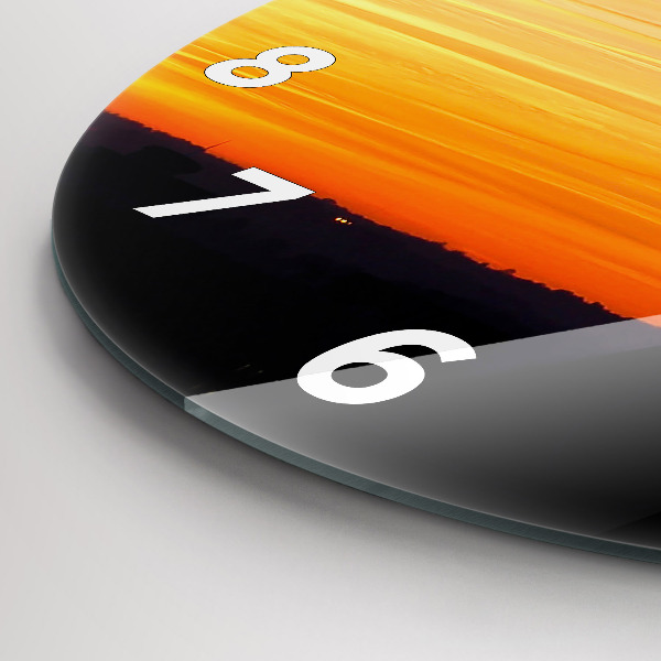 Kerek fali üvegóra Épület és naplemente