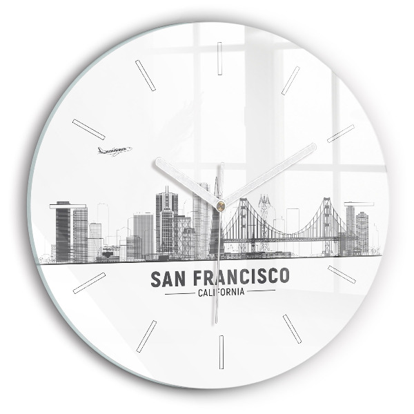Kerek fali üvegóra San Francisco Skyline