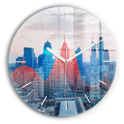 Kerek fali üvegóra Felhőkarcolók Philadelphiában