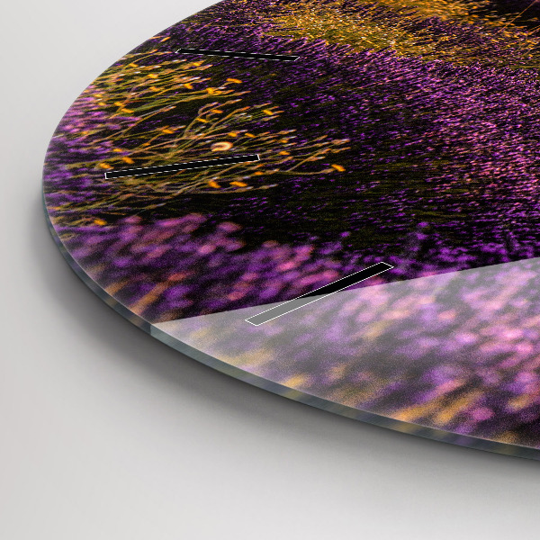 Kerek fali üvegóra Levendula rét Franciaország