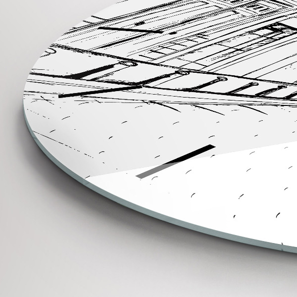 Kerek fali üvegóra Provence város rajza