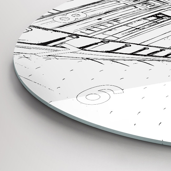 Kerek fali üvegóra Provence város rajza