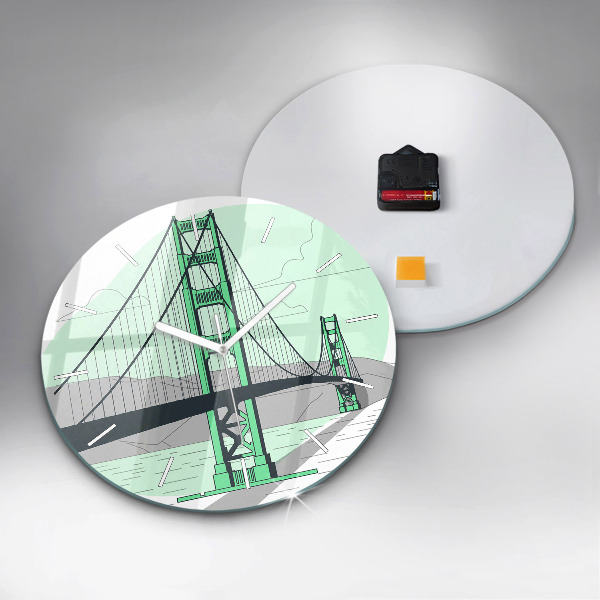 Kerek fali üvegóra Zöld híd