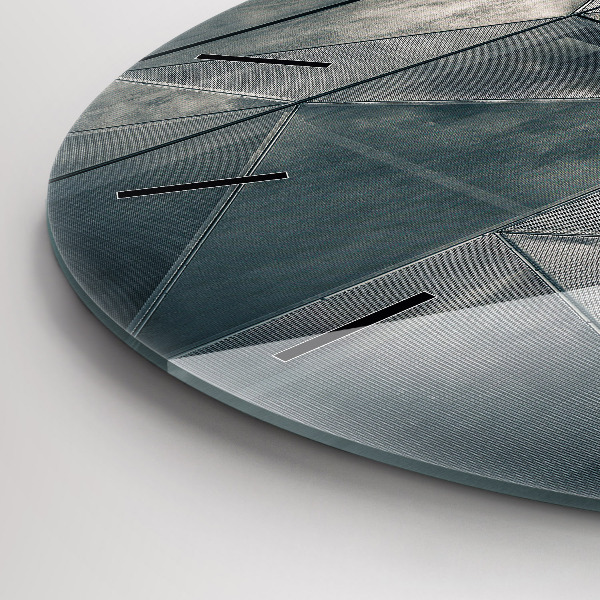 Kerek fali üvegóra Fém absztrakt háromszögek