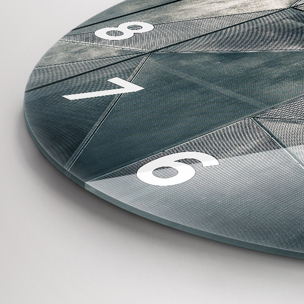 Kerek fali üvegóra Fém absztrakt háromszögek