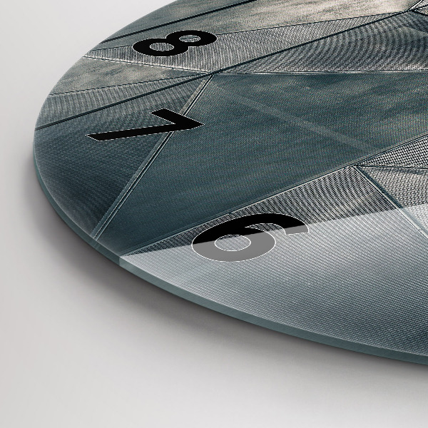 Kerek fali üvegóra Fém absztrakt háromszögek