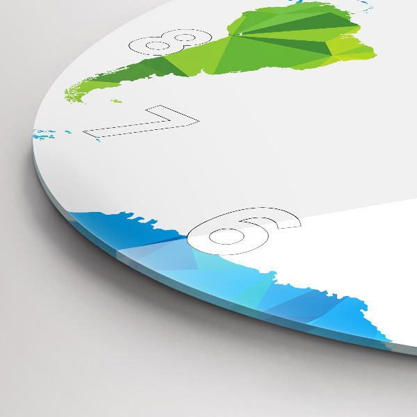 Kerek fali üvegóra Absztrakt világtérkép