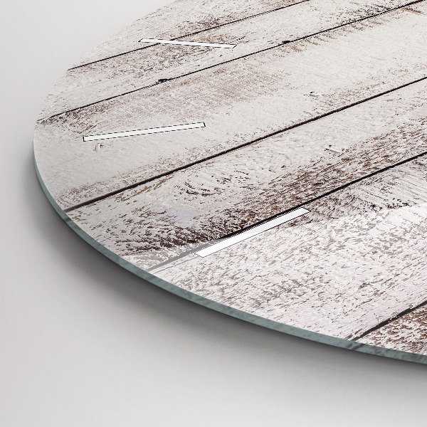 Kerek fali üvegóra Világos fa deszkák