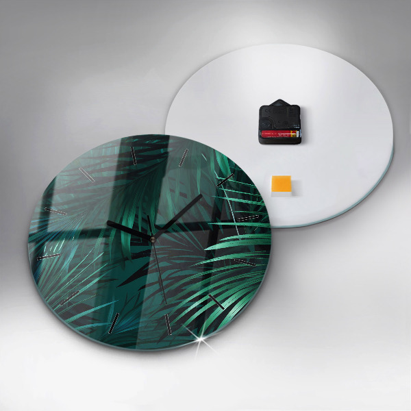 Kerek fali üvegóra Trópusi levelek