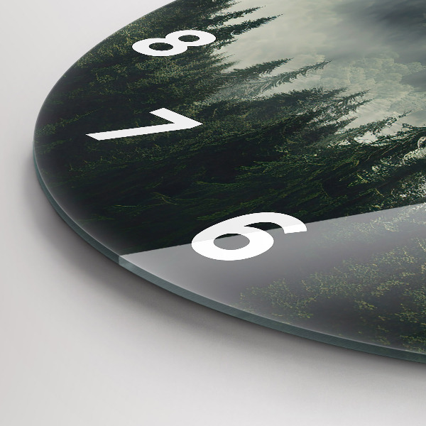 Kerek fali üvegóra Erdei táj