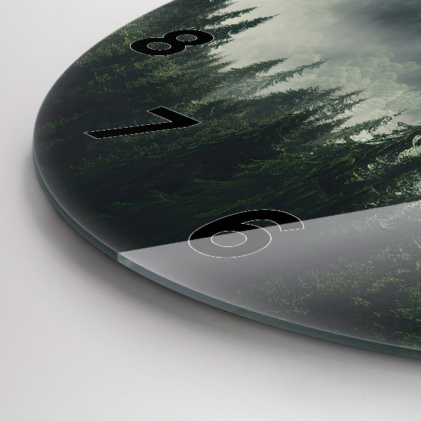 Kerek fali üvegóra Erdei táj