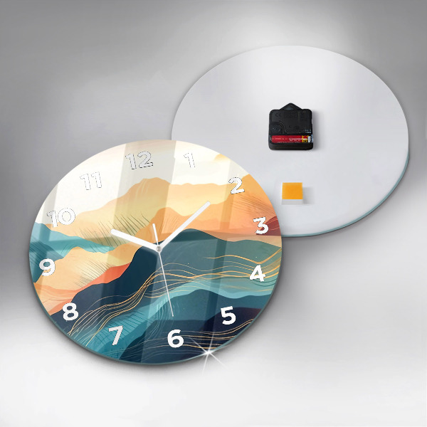 Kerek fali üvegóra Hegyi táj