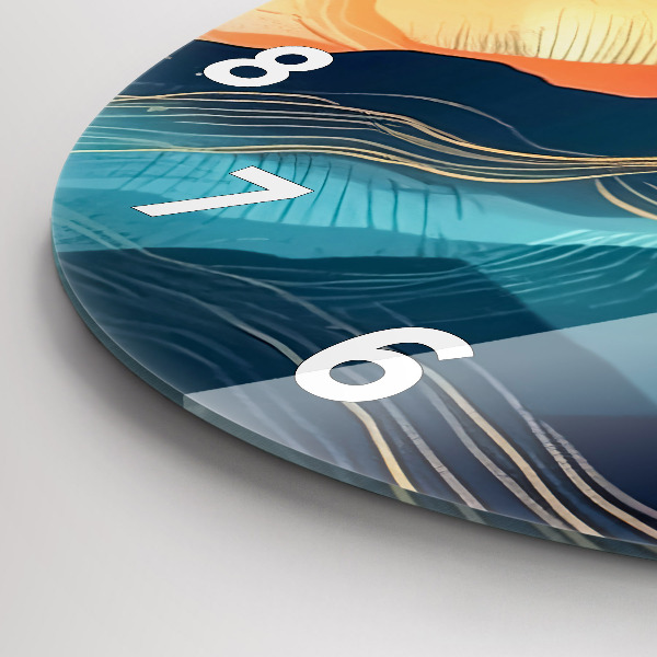 Kerek fali üvegóra Hegyi táj