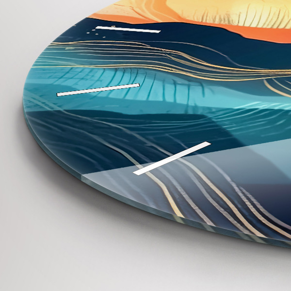 Kerek fali üvegóra Hegyi táj