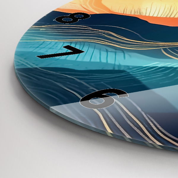 Kerek fali üvegóra Hegyi táj