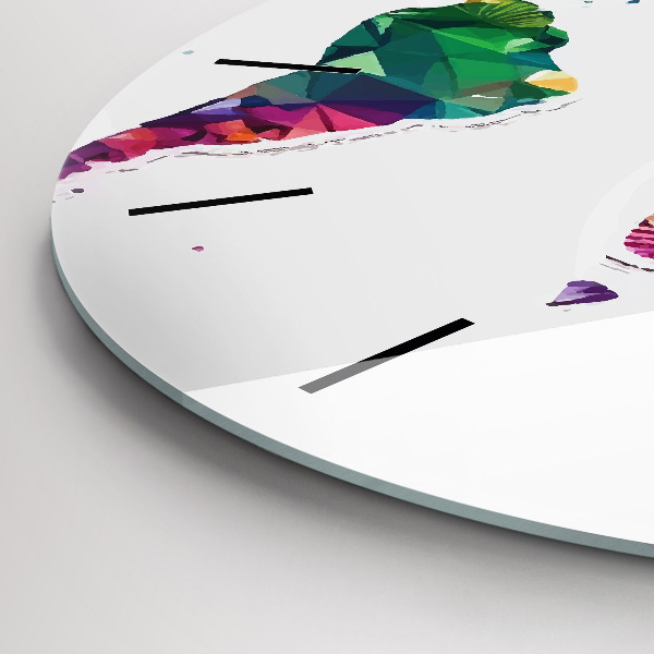 Kerek fali üvegóra Világtérkép háromszögek