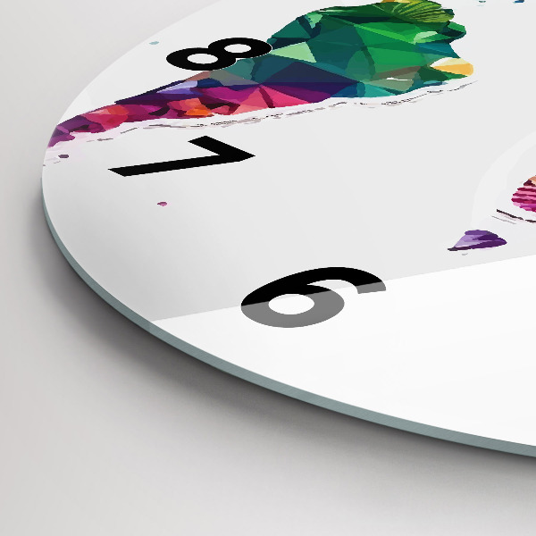 Kerek fali üvegóra Világtérkép háromszögek