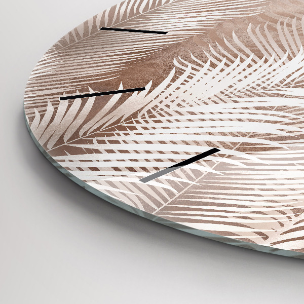 Kerek fali üvegóra Trópusi boho levelek