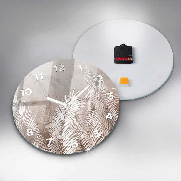 Kerek fali üvegóra Trópusi boho levelek