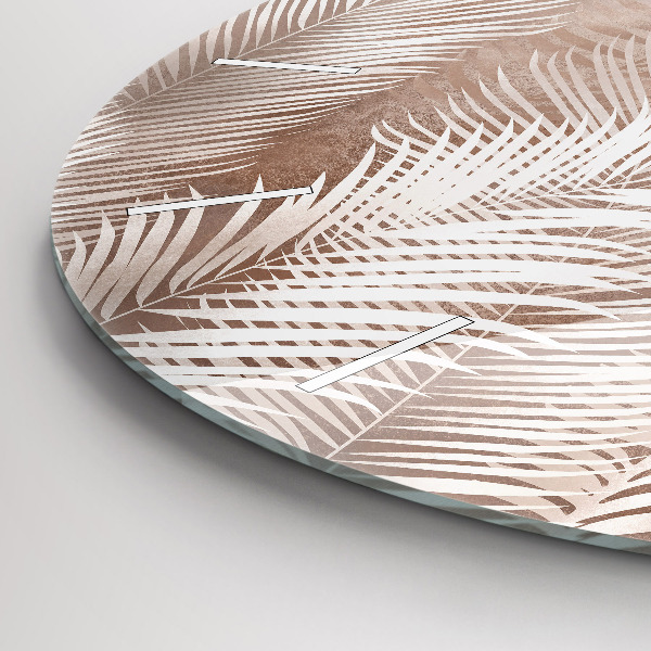 Kerek fali üvegóra Trópusi boho levelek