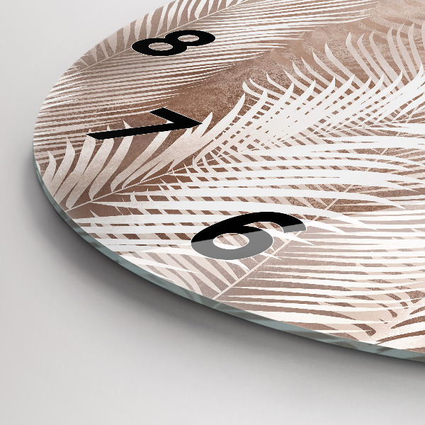 Kerek fali üvegóra Trópusi boho levelek