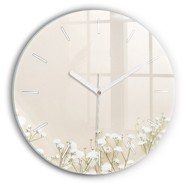 Kerek fali üvegóra Virágzó gypsophila virágok