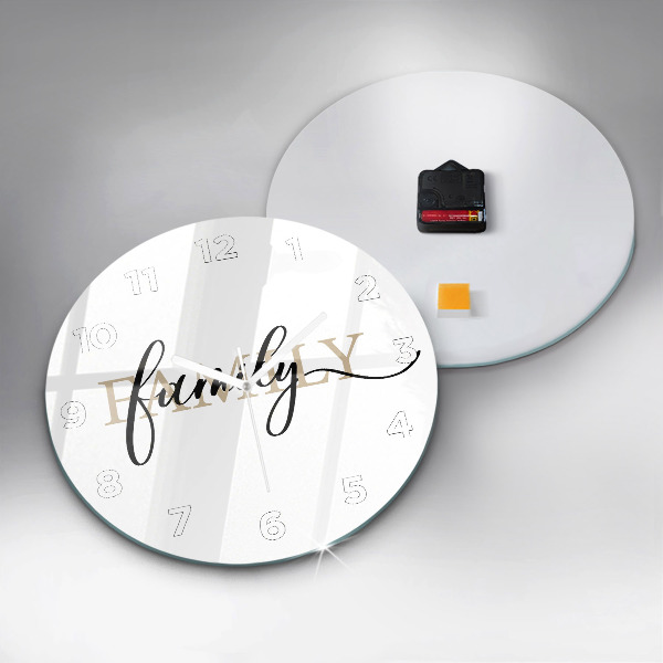 Kerek fali üvegóra Családi felirat