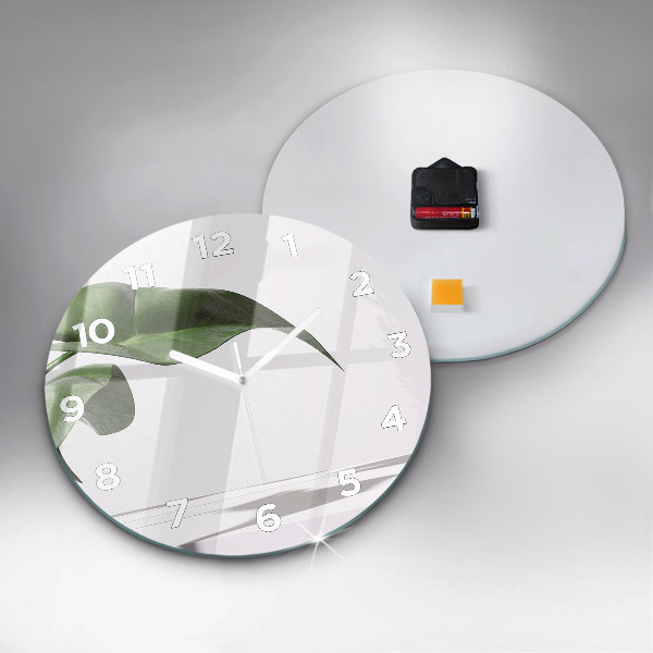 Kerek fali üvegóra Absztrakt levelek