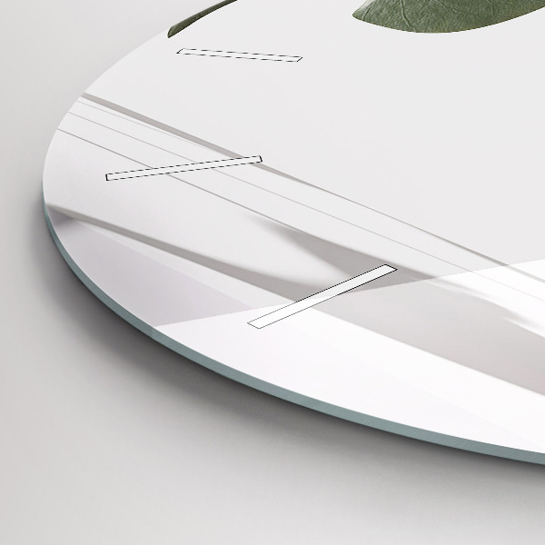 Kerek fali üvegóra Absztrakt levelek