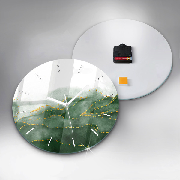 Kerek fali üvegóra Absztrakciós levelek