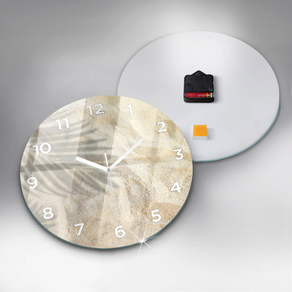 Kerek fali üvegóra Pálmafa árnyék homok