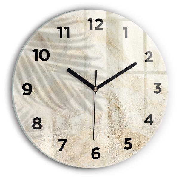 Kerek fali üvegóra Pálmafa árnyék homok