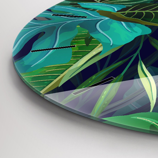 Kerek fali üvegóra Egzotikus levelek