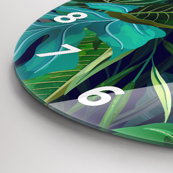 Kerek fali üvegóra Egzotikus levelek