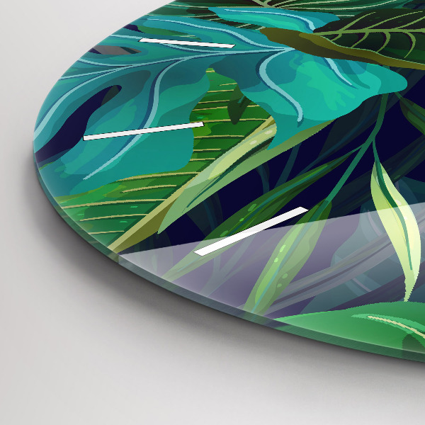 Kerek fali üvegóra Egzotikus levelek