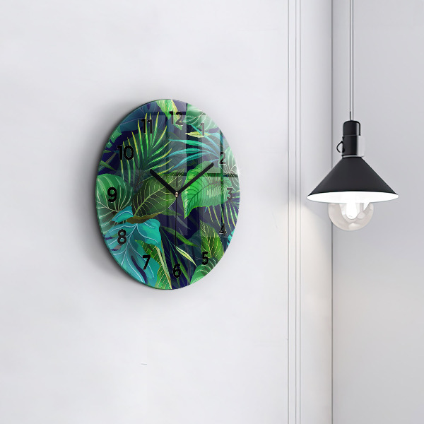 Kerek fali üvegóra Egzotikus levelek