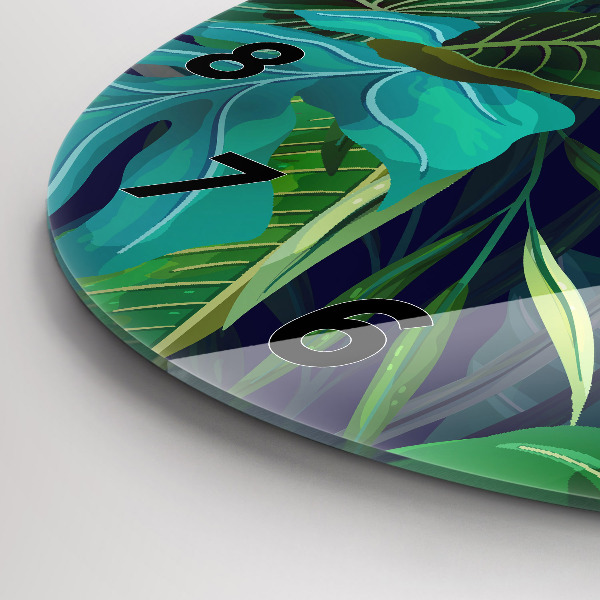 Kerek fali üvegóra Egzotikus levelek