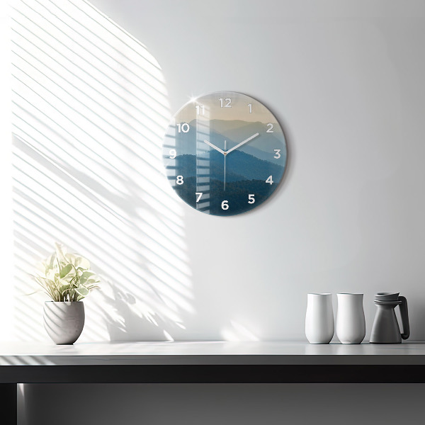 Kerek fali üvegóra Absztrakt hegyi táj