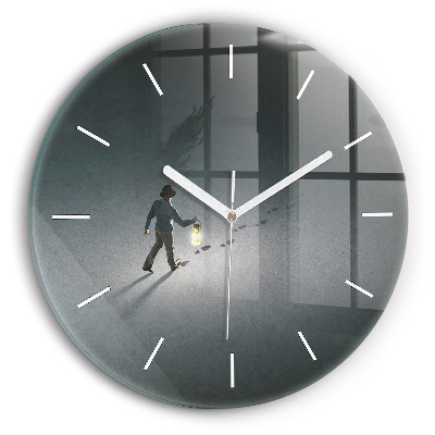 Kerek fali üvegóra Vándor a sötétben