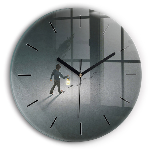 Kerek fali üvegóra Vándor a sötétben